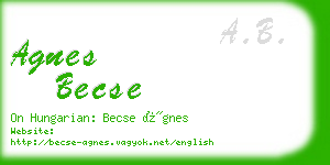 agnes becse business card